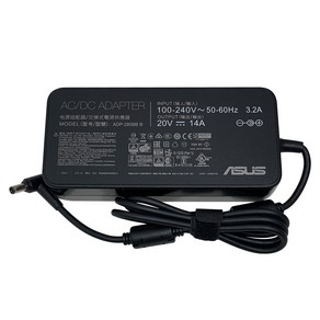 ASUS 정품 노트북 충전기 20V 14A 280W 전원 어댑터 ADP-280BB B, ASUS 280W (6.0) + PC 케이블, 1개