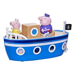 Peppa Pig Peppa's Adventues Gandpa Pig's Cabin 보트 차량 미취학 아동용 장난감: 피규어 1개 탈착식 데크 롤링 휠 만 3세 이상, Peppa Pig Peppa's Adventues G