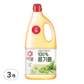 백설 콩기름, 1.8L, 3개