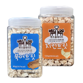 펫츠플레이트 동결건조간식 (북어트릿 80g + 치킨트릿 120g), 1개