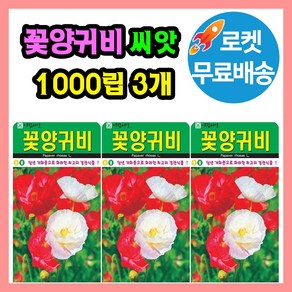 꽃양귀비 (합 3000립)씨앗 꽃씨 야생화 관상용 양귀비 종자, 3개