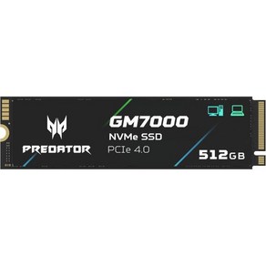 ace Pedato GM7000 4TB M.2 SSD 2280 NVMe Gen4 내장 게이밍 PS5와 호환 최대 7400MB/s BL.9BWWR.107, 512GB, 1개