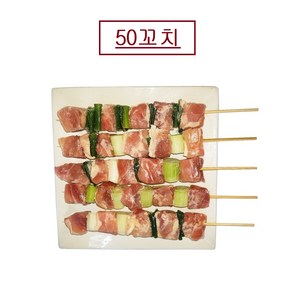 [수제 닭꼬치 50개] 파닭꼬치 6.5kg(50개) / 130g x 50꼬치 / 닭다리살 롱꼬치(30cm) / 업소용 대용량, 50개