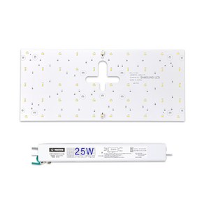 케빈라이팅 국산 삼성칩 조명 거실등 리폼 LED 모듈 사각방등 25W 400x175mm(1장)