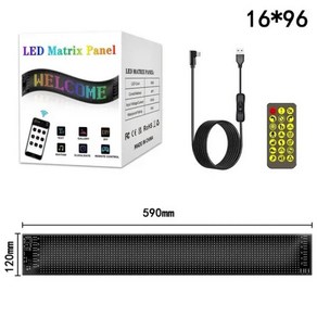 스크린 LED 매트릭스 픽셀 패널 스크롤링 블루투스 앱 리모컨 밝은 광고 RGB 신호 유연한 화면 USB 5V 자동차 사인 전자