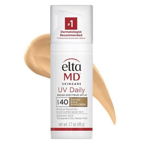 EltaMD UV 데일리 틴티드 자외선 차단제 SPF 40 48g 252097, 1.7 Ounce (Pack of 1), 1개