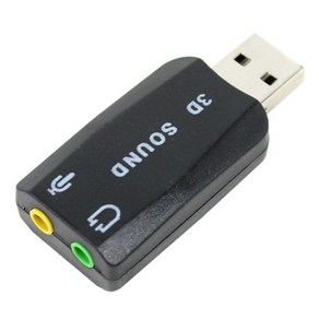 USB 사운드카드 PC 헤드셋 Y 잭 이어폰 마이크 PC 노트북 USB 연결 5.1채널, 1개