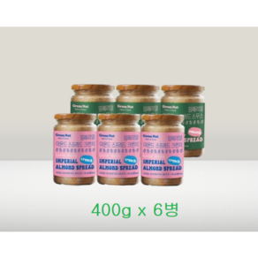 그린너트 아몬드 스프레드 (크런치 스무스), 단일속성, 6개, 400g