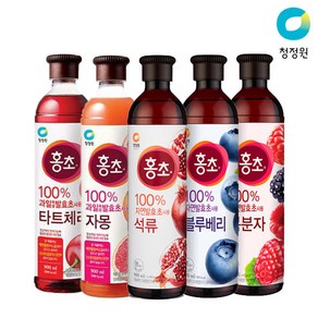 청정원 자연발효초 홍초 900ml 5종 2개 골라담기, 석류 900ml + 복분자 900ml, 1.8L