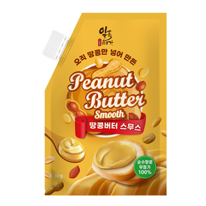 100% 미국산 땅콩버터 1kg 스무스 무첨가 잼 피넛, 1개