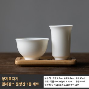 도덕화 품명배 문향배 세라믹 찻잔 우드 티코스터 다도, A.200mL 이하, B.도덕화 우드 찻잔 받침 3종세트, 1개