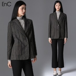 EnC [EnC] 헤링본 소매 배색 울 자켓