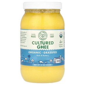 퓨어인디안푸드 발효 기(Cultured Ghee) 방목 & 유기농 15 oz (425 g)