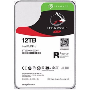 Seagate 언울프 하드 디스크 내부 NAS HDD ST12000NE0007 12TB 7200 RPM SATA III 3.5 인치, 1개