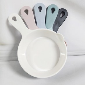 [BPA FREE] 프리미엄 항균 손잡이 앞접시 5종세트 국내생산, 화이트+핑크+스카이블루+그린+블랙, 원형5종, 1세트