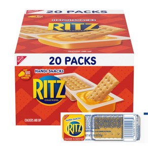 RITZ 크래커 앤 치즈 딥 스낵 팩 20개 스낵 팩, 27g