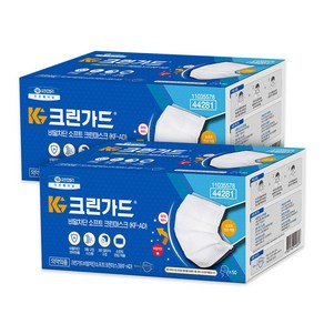 유한킴벌리 크린가드 비말차단 소프트 크린마스크 KF-AD 44281 50매 X2통, 50매입, 2개, 화이트