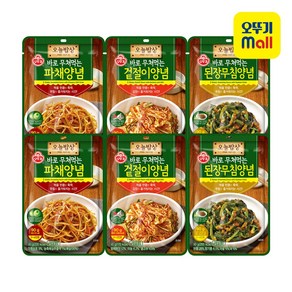 오뚜기 바로무쳐먹는 양념 90g 6개 파채2개+겉절이2개+된장무침2개 겉절이양념 된장무침양념, 1세트