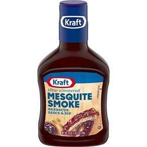 Kaft Slow Simmeed Mesquite Babecue Sauce (18 oz Bottle) 크래프트 슬로우 조림 메스킷 바베큐 소스(18온스 병), 1개, 510g