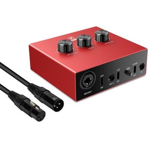 1x XLRTRS 14 2x RCA USB 포함 오디오 인터페이스 빨간색, RA-AU11 Red + Cable