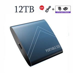 컴퓨터 노트북용 외장 SSD 하드 디스크 휴대용 솔리드 스테이트 드라이브 USB 3.1 C 타입 8TB 4TB 2TB, 13 Blue 12TB, 한개옵션1