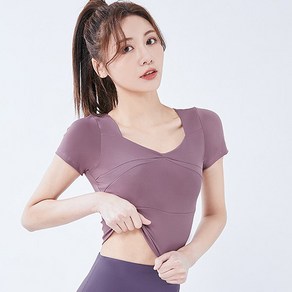 라이톰 데일리 스퀘어넥 크롭 요가 필라테스 티셔츠