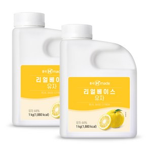 흥국 냉장 Hmade 리얼베이스 유자베이스 1kg, 2개, 1L