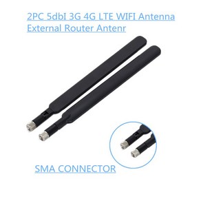 2PCS 5DBI 고득점 WiFi 안테나 SMA 수컷 4G Huawei B315 B310 B593 B525 B880 B890 E5186 액세서리를위한 LTE 무선 라우터 안테나., 검은색, 1개