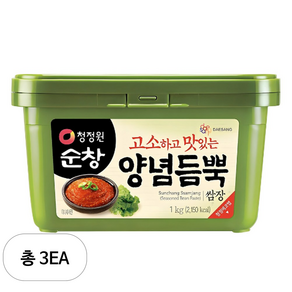 청정원 순창 태양초 찰고추장 1kg+재래식 생된장 1kg+양념듬뿍 쌈장 1kg, 3개, 1kg