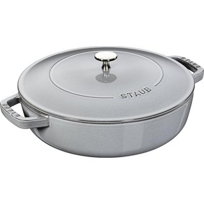 스타우브(Staub) 블레이저 소테팬 그레이 24cm 양수 주물 법랑 냄비 얕은 타입 스키야키 IH 대응 일본 정규 판매품 Baise 40511-471, 1개