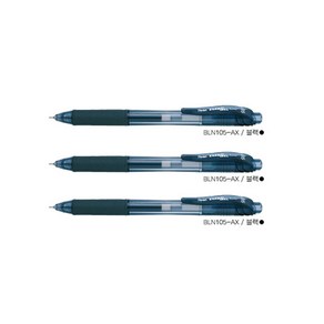 Pentel 에너겔 X 메탈&니들선텍 포인트펜, 니들팁(0.5mm), 3개, 흑