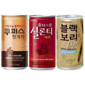 Yotta 쿠퍼스 헛개차 실론티 블랙보리 홍차의꿈 레몬 차음료 미니캔음료수 업소용 노래방 PC방, 90개, 175ml