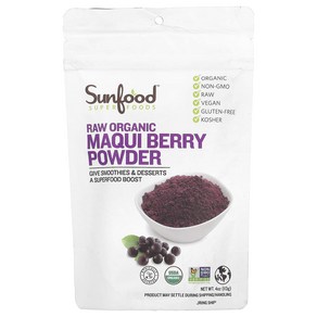 Sunfood 슈퍼푸드 무가공 유기농 마키베리 분말 113g(4oz), Sunfood 슈퍼푸드 무가공 유..., 113g, 1개