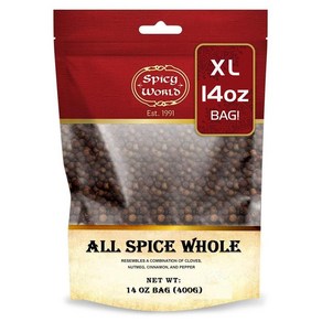 Spicy Wold Whole Allspice Beies 14 Oz Resealabl Spicy Wold Whole Allspice Beies 14온스 재봉인 가능 백, 1개, 396g