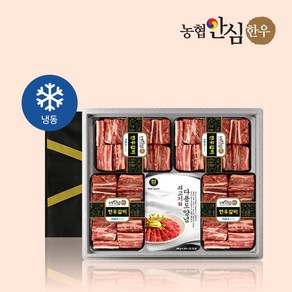 [농협안심한우] 1등급 한우 찜갈비 양념세트 2호 3.2kg (800gx4팩 양념소스), 1세트