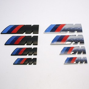 BMW 스티커 M 퍼포먼스 엠블럼 트렁크 휀다 C필러 몰딩 악세사리 튜닝 용품, 73mm x 26mm(1개), 무광블랙