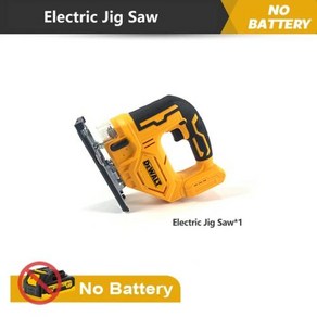 Dewalt 무선 전기 지그 톱 휴대용 조정 가능 다기능 목공 전동 공구 20V 배터리용 2700RPM, 1개, 01 No battey