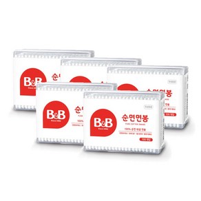 비앤비 사각면봉 100P X5개, 100개입, 5개