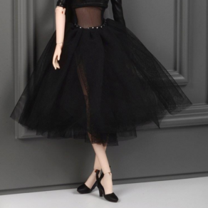 돌모아 구체관절인형 패션돌 의상 발레코어룩 보석허리장식 발레리나 스커트 Fashion Doll Size - Devno Skirt (Black)