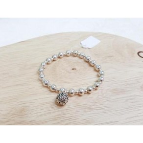 - 925 silve 6mm 3mm 은볼 믹스 & 앤틱볼 펜던트 팔찌