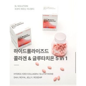 3L Solution 5 in 1 hydolyzed Collagen 3L 솔루션 5 in 1 하이드롤라이즈드콜라겐, 1개, 60정