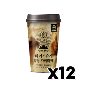 타이거슈가 흑당 카페라떼, 12개, 300ml