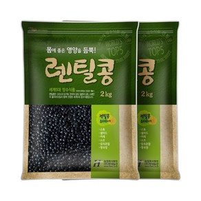 현대농산 검정 렌틸콩 4kg (2kgx2봉) 블랙 렌즈콩