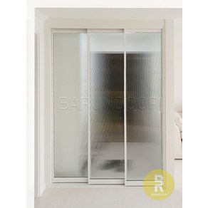 04번 초슬림3연동 화이트 모루세로강화유리 // 현관중문 시공비포함 소음차단 반려견안전 맞춤제작 아파트빌라중문, 1개