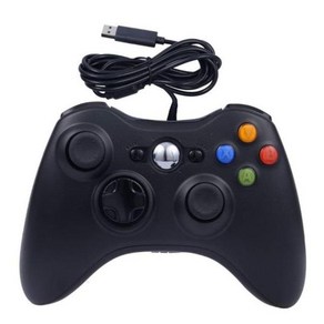 Xbox 360 컨트롤러를위한 USB 유선 게임 조이 패드 Gamepad Console Gamepad 조이스틱 원격 컨트롤러 교체, 1개, 02 Black