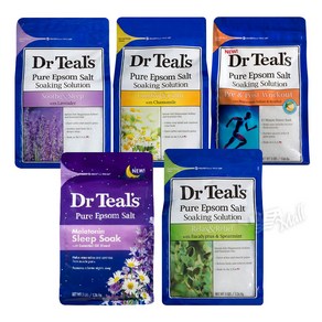 1+1 닥터틸즈 퓨어 엡섬 솔트 입욕제 반신욕 1.36kg DR TEAL'S PURE EPSOM SALT SOAKS, LAVENDER, LAVENDER, 2개