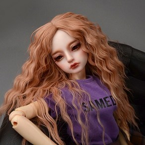 돌모아 구체관절인형 가발 SD 60cm 레이어드컷 웨이브 헤어 다크핑크 (8-9) TI Soba Long Wig (D Pink), 1개