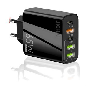 3USB+2PD 5포트 멀티 고속충전기 한국 규격 충전기65w, 검정색, 1개