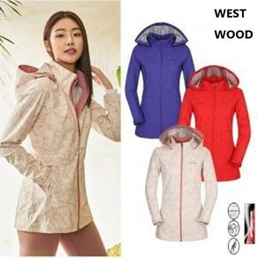 웨스트우드 WEST WOOD 봄 가을 간절기 등산 트레이닝 캠핑 등 야외활동에서 다양하게 스타일링 하여 착용하실 수 있는 여성 3L 프린트 긴기장 바람막이자켓 WK1WTJW210