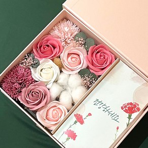 꾸미다 용돈박스 부모님선물 생신이벤트 가정의달선물 목화앤플라워 + 투명 OPP봉투 20개+감사장3종+쇼핑백 세트, 러블리핑크, 1개
